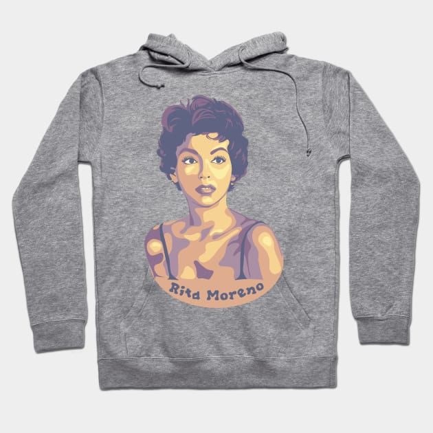 Rita Moreno Portrait Hoodie by Slightly Unhinged